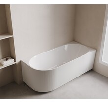Halfvrijstaand Hoekbad Rechts met ribbels – Rivi Glans Wit 170x80cm - 21.3683