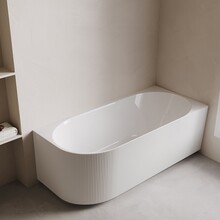 Halfvrijstaand Hoekbad Rechts met ribbels – Rivi Glans Wit 170x80cm - 21.3683