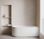 Halfvrijstaand Hoekbad Rechts met ribbels – Rivi Glans Wit 170x80cm - 21.3683