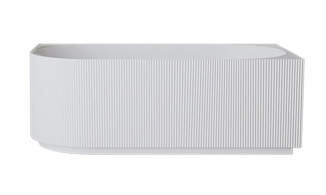 Halfvrijstaand Hoekbad Rechts met ribbels – Rivi Glans Wit 170x80cm - 21.3683