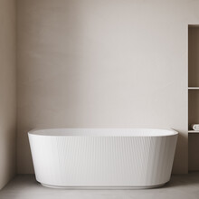 Halfvrijstaand ligbad met ribbels – Rivi Mat Wit 180x80cm - 21.3679