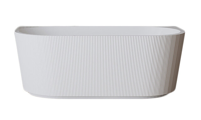 Halfvrijstaand ligbad met ribbels – Rivi Mat Wit 180x80cm - 21.3679