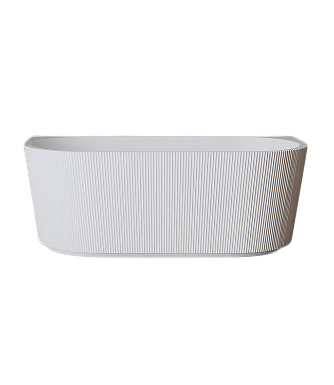 Halfvrijstaand ligbad met ribbels – Rivi Glans Wit 180x80cm - 21.3678