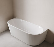 Halfvrijstaand ligbad met ribbels – Rivi Glans Wit 180x80cm - 21.3678