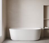 Halfvrijstaand ligbad met ribbels – Rivi Glans Wit 180x80cm - 21.3678