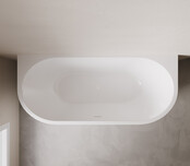 Halfvrijstaand ligbad met ribbels – Rivi Glans Wit 170x80cm - 21.3677