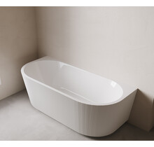 Halfvrijstaand ligbad met ribbels – Rivi Glans Wit 170x80cm - 21.3677