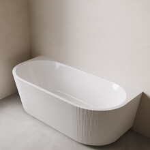 Halfvrijstaand ligbad met ribbels – Rivi Glans Wit 170x80cm - 21.3677