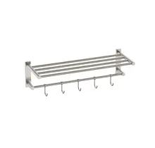 Handdoekrek met haken Domo RVS 58x20cm