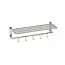 DutchLine Handdoekrek met haken Domo RVS 58x20cm