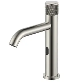 Kraan met sensor koud S-Grip Geborsteld Staal - Elektrisch e/o Batterij