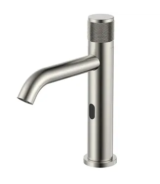 DutchLine Kraan met sensor koud S-Grip Geborsteld Staal - Elektrisch e/o Batterij