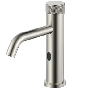 Kraan met sensor Warm/Koud S-Grip Geborsteld Staal - Elektrisch e/o Batterij