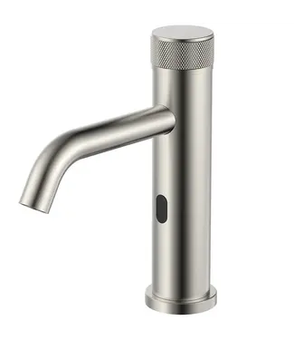 DutchLine Kraan met sensor Warm/Koud S-Grip Geborsteld Staal - Elektrisch e/o Batterij