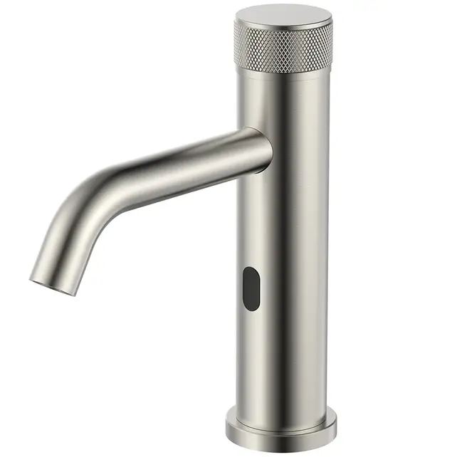 Kraan met sensor Warm/Koud S-Grip Geborsteld Staal - Elektrisch e/o Batterij