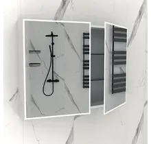 Spiegelkast met LED_verlichting Quatro 100x70x13cm met Stopcontact