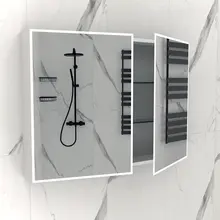 Spiegelkast met LED_verlichting Quatro 100x70x13cm met Stopcontact