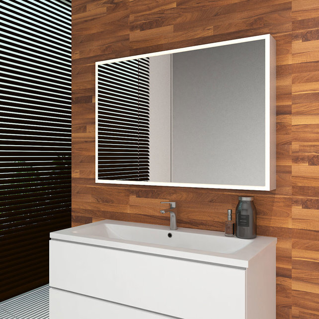 Spiegelkast met LED_verlichting Quatro 100x70x13cm met Stopcontact