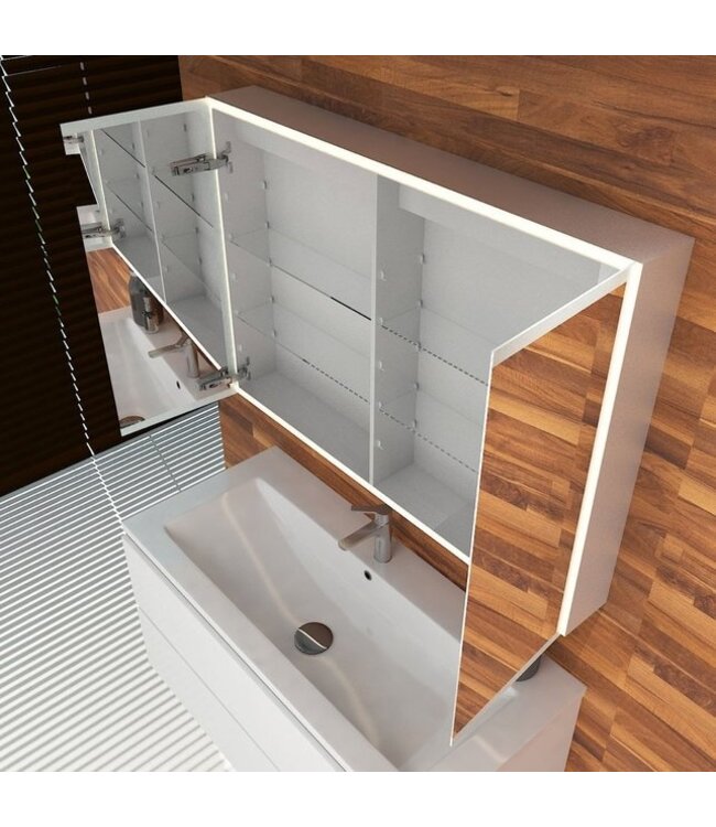 Spiegelkast met LED_verlichting Quatro 100x70x13cm met Stopcontact