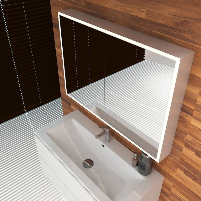 Spiegelkast met LED_verlichting Quatro 120x70x13cm met Stopcontact