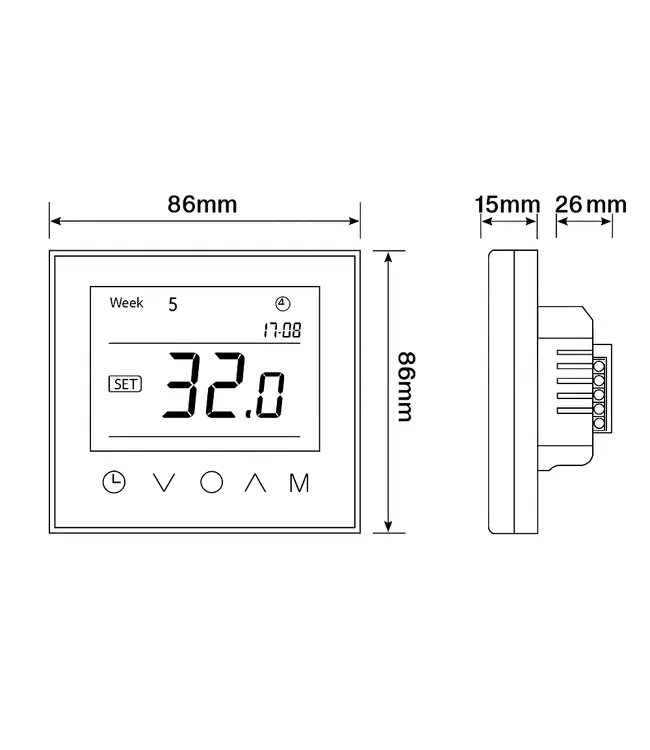 Digitale WiFi Klokthermostaat Zwart – Slimme inbouw thermostaat