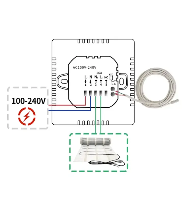 Digitale WiFi Klokthermostaat Zwart – Slimme inbouw thermostaat