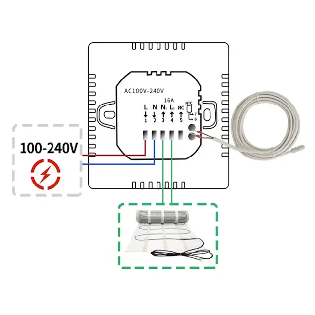 Digitale WiFi Klokthermostaat Wit – Slimme inbouw thermostaat