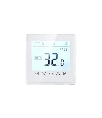 DutchLine Digitale WiFi Klokthermostaat Wit – Slimme inbouw thermostaat