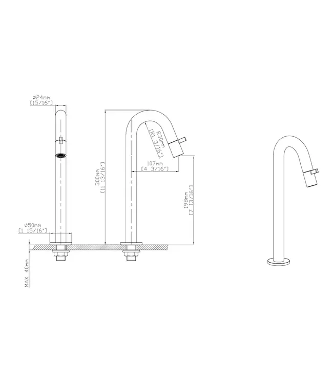 Fonteinkraan Hoog Dutchline Round XL 30cm – Brons Koper