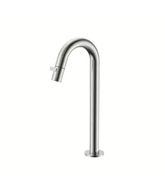 DutchLine Fonteinkraan Hoog Dutchline Round XL 30cm – Geborsteld Staal