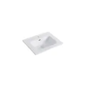 Wastafel 60cm wit Keramiek met Kraangat – Dutchline OVI