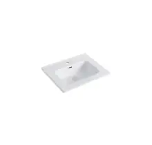 Wastafel 60cm wit Keramiek met Kraangat – Dutchline OVI