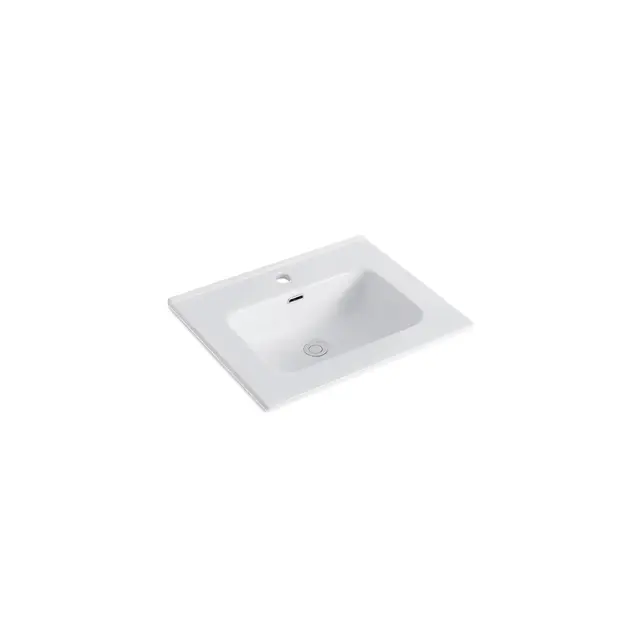 Wastafel 60cm wit Keramiek met Kraangat – Dutchline OVI