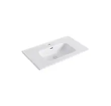 Wastafel 80cm wit Keramiek met Kraangat – Dutchline OVI