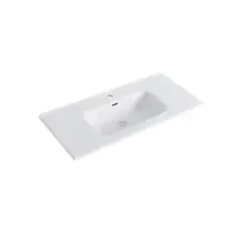 Wastafel 100cm wit Keramiek met Kraangat – Dutchline OVI