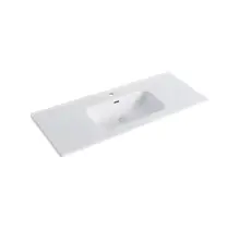 Wastafel 120cm enkel wasbak wit Keramiek met Kraangat – Dutchline OVI