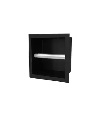 DutchLine Inbouw wcrolhouder Rana Mat Zwart