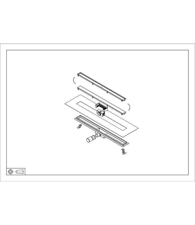 Douchegoot 90cm met Tegelrooster RVS | DutchLine Atlas