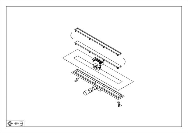 Douchegoot 200cm met Tegelrooster RVS | DutchLine Atlas