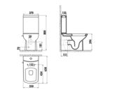 Staand toilet met bidet Creavit Lara Wit OA/PK - Onderpot Geintegreerde bidetkraan