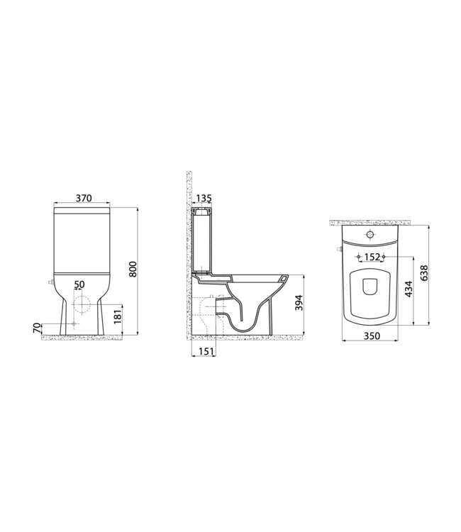 CREAVIT Staand toilet met bidet Creavit Lara Wit OA/PK - Onderpot Geintegreerde bidetkraan
