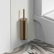 Wc borstel met houder Aloni Stria Mat Bruin Brons PVD-gecoat - Staand / Hangend