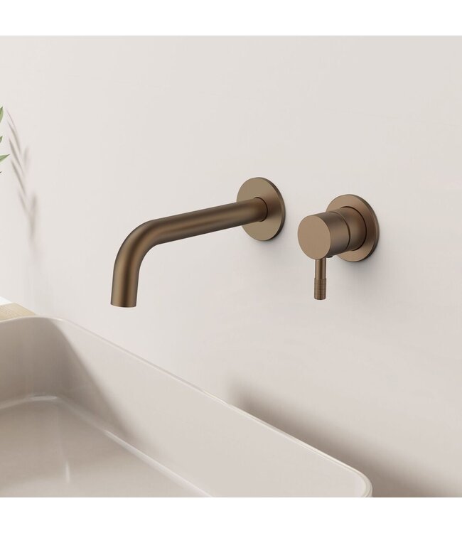 ALONI Aloni Wastafelkraan Afbouwdeel Stria Mat Bruin Brons PVD-gecoat met Cold-start