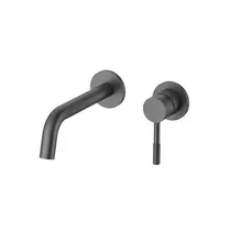 Inbouw Wastafelkraan S-Grip Gunmetal Afbouwdeel met Cold-start en PVD