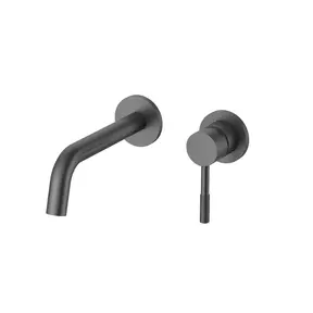 Inbouw Wastafelkraan S-Grip Gunmetal Afbouwdeel met Cold-start en PVD