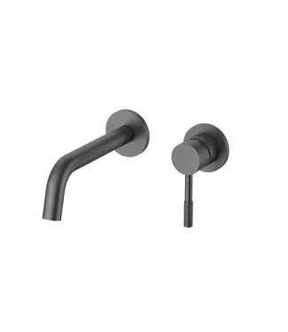 DutchLine Inbouw Wastafelkraan S-Grip Gunmetal Afbouwdeel met Cold-start en PVD