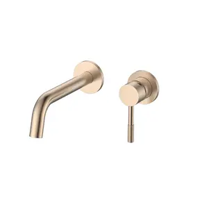 Inbouw Wastafelkraan S-Grip Brons Koper Afbouwdeel met Cold-start en PVD