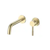 Inbouw Wastafelkraan S-Grip Geborsteld Messing Afbouwdeel met Cold-start en PVD