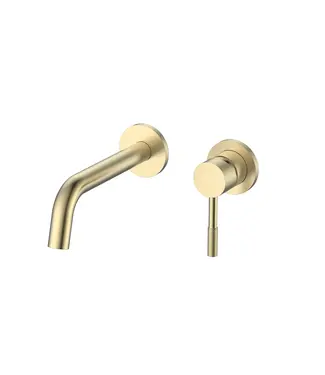 DutchLine Inbouw Wastafelkraan S-Grip Geborsteld Messing Afbouwdeel met Cold-start en PVD