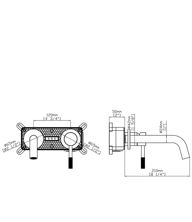 Inbouw Wastafelkraan S-Grip Mat Zwart Afbouwdeel met Cold-start